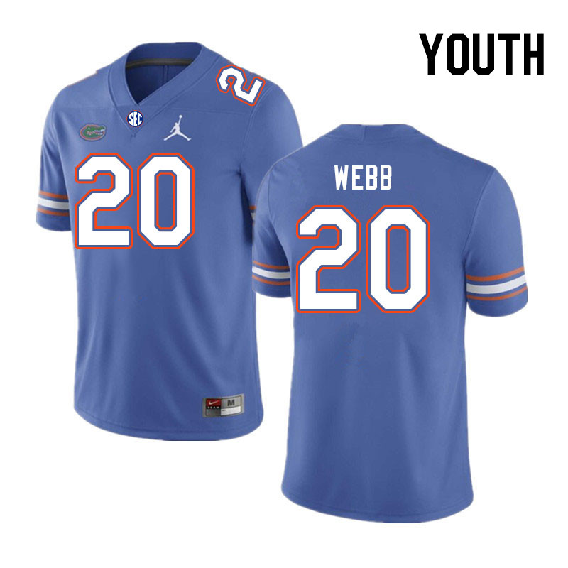 Youth #20 Treyaun Webb Florida Gators College Football Jerseys Stitched-Royal